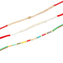 Orange Beads & Best BHAI Beads Stringed With Gold Plated Lumba For Bhabhi Combo Rakhi Bracelet Set of 3 Rakhi
