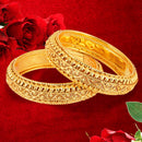 Antique Royal Style Broad Gold Plated Bangles Jewellery Set of 2