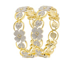 Floral Shape American Diamond Gold Plated Bangles Jewellery