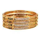 Gold Plated Multicolor Ethic Bangles Set For Women
