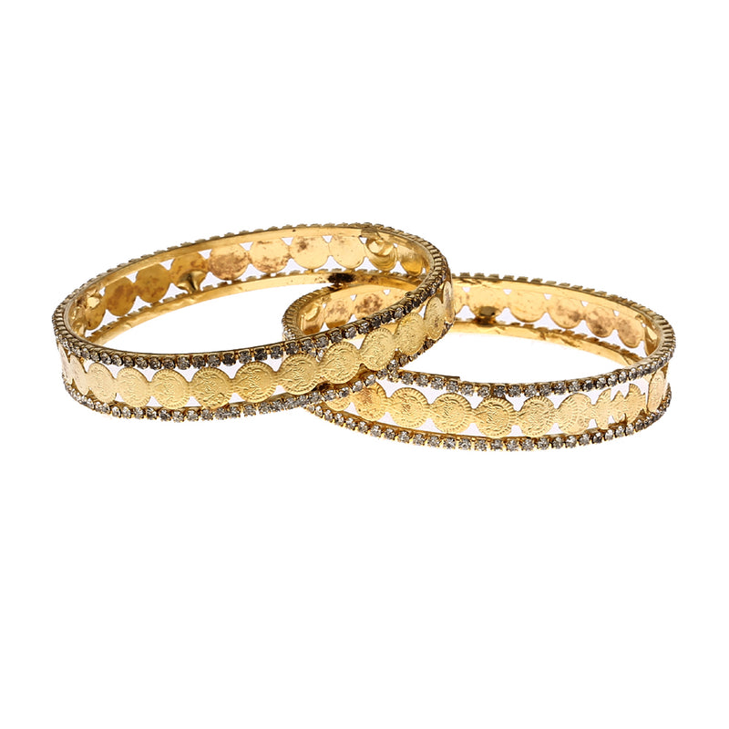 Temple Coin Gold Plated Bangles for Women