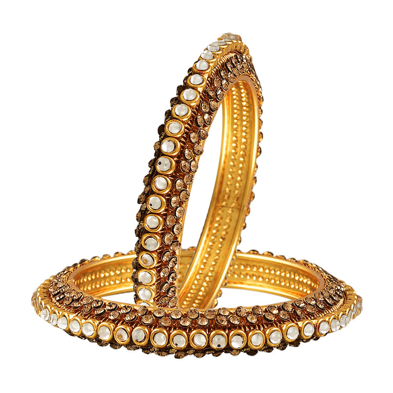 Designer Precious Gold Plated Copper Bangles Set Jewellery