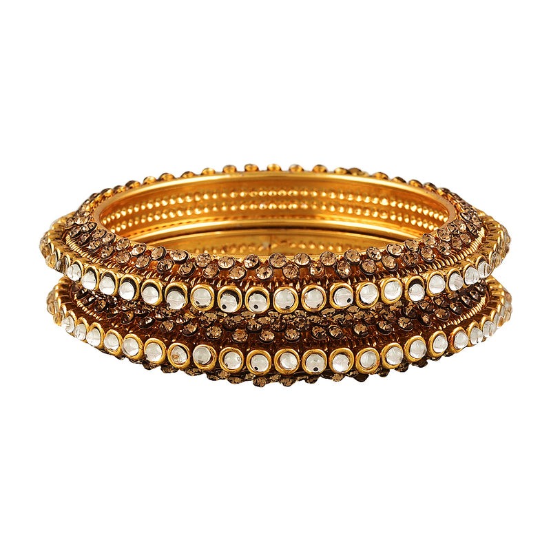 Designer Precious Gold Plated Copper Bangles Set Jewellery
