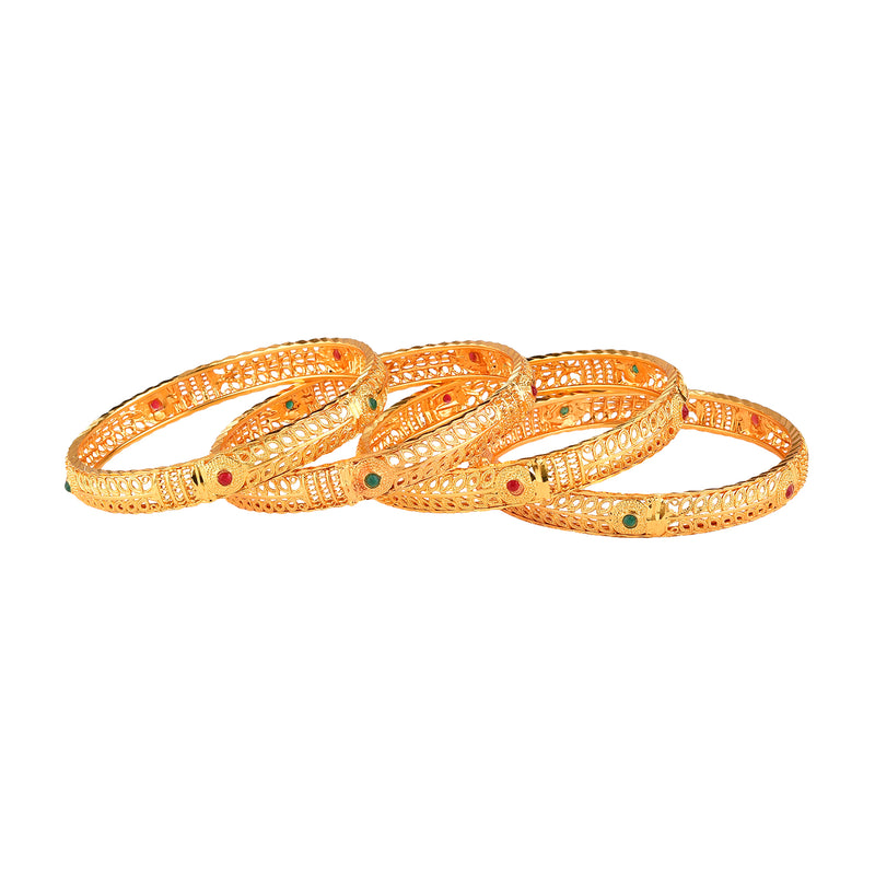 Traditional Gold Plated Bangles Set for Girls & Women