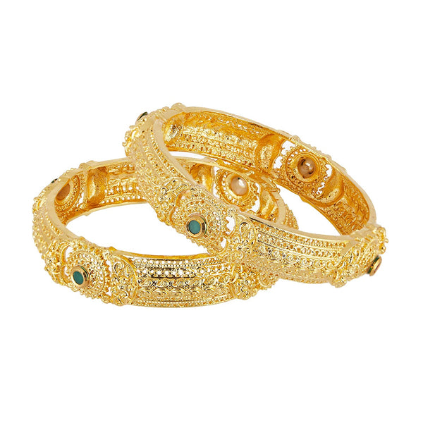 Precious CelebrityDevsena Inspired Gold Plated Copper CZ Stone Studded  Bangle