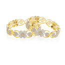 Floral Shape  American Diamond Gold Plated Bangles Jewellery