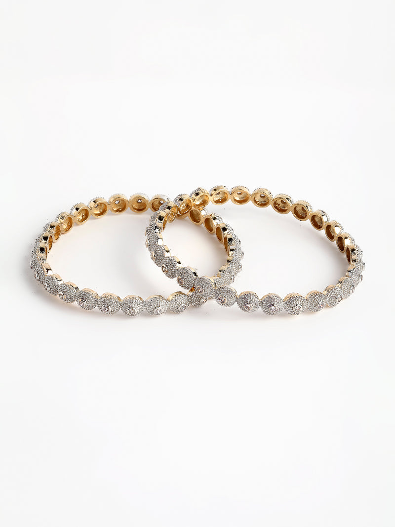 Set Of 2 24 CT  Gold-Plated Bangles
