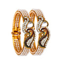Dancing Peacock American Diamond Gold Plated Bracelet/Kada