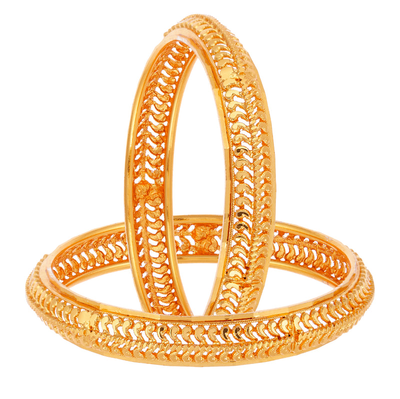 Gold Plated Brass Kada Bangle Set