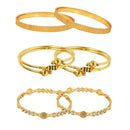 Combo Set 3 Antique Designer Gold Plated Bangles