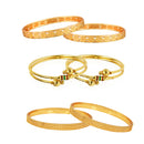 Combo of 3 Antique Designer Gold Plated Bangles Jewellery for Women SND Girls