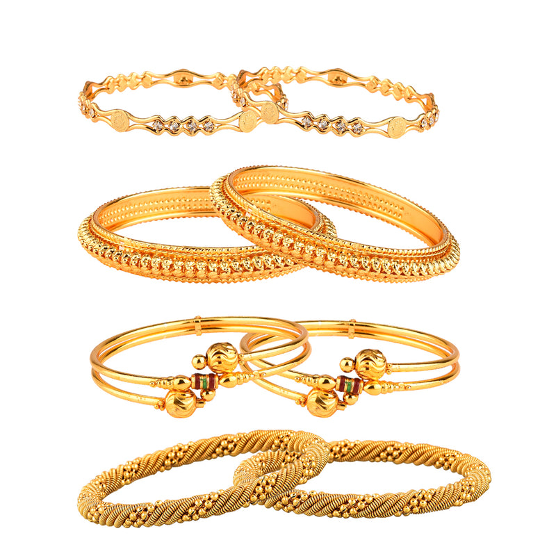 Pack of 8 Gold Plated Bangles