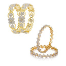 Combo of 2 Pairs Of Rhodium Plated American Diamond Bangle Set Jewellery