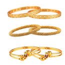 Combo of 6 Designer Victoria Gold Plated and Coinage Bangles