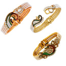 Combo Traditional Pearl & Gold  Bangle Set