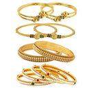 Combo of 10  Designer Gold Plated Pearls Bangles,
