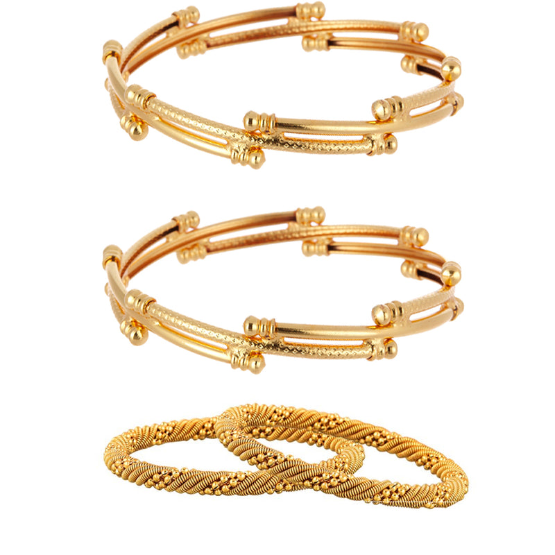 Combo of 4 Designer Trendy Victoria  Gold  Plated Bangles,