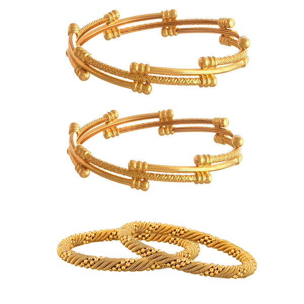 Combo of 4 Designer Trendy Victoria  Gold  Plated Bangles,