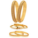 Combo of 6 Exclusive Handcrafted Delicate Broad Design Gold Plated Pearl Bangle Set