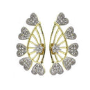Gold Plated Heart Shaped American Diamond Studded Ear Cuffs