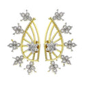 Gold Plated Floral American Diamond studded Ear cuffs