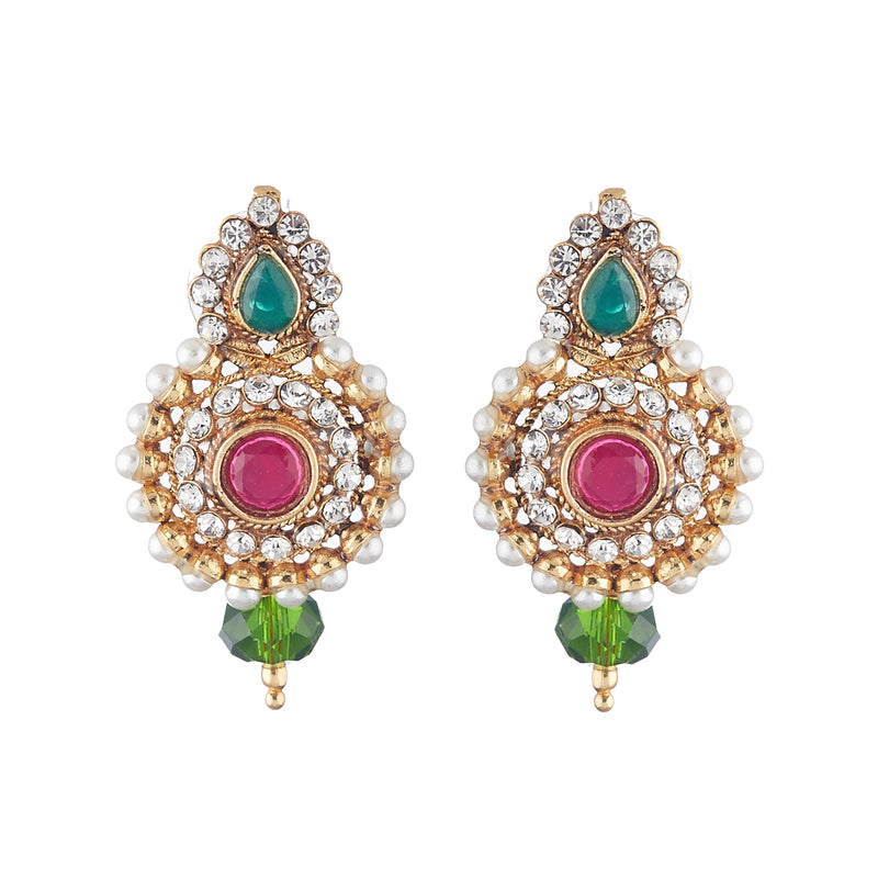 Multi Colour American Diamond Dangel Earrings Jewellery For Girl And Women