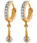 Fancy  Gold Plated American Diamond Hoop Drop Cz Diamond Jewellery