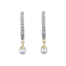 Gold Plated Brass American Diamond Hinged Hoop Huggie Fashion Jewellery