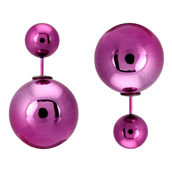 Purple Pearl Front Back Light Weight Trendy Earring Jewellery For Girl And Women