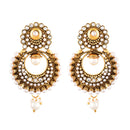 Oxidized Gold Plated Traditional Pearl Dangle Earring Jewellery