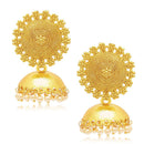 Traditional Gold Plated White Pearl Beaded Jhumka Jhumki Earrings