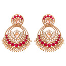 Earring Oxidised Gold Tone Attractive Crystal & Pearl Chandbali Designer Earring Jewellery For Women & Girls