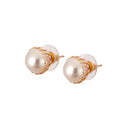 Earring Engraved Pearl Daily Office Wear Push Back Stud Jewellery For Girls and Women