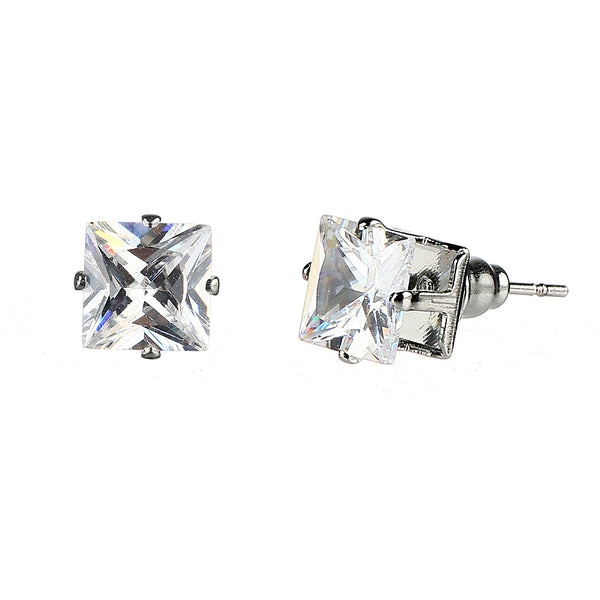 Gold Plated Cz Diamond Solitaire Style Stud Earring Jewellery