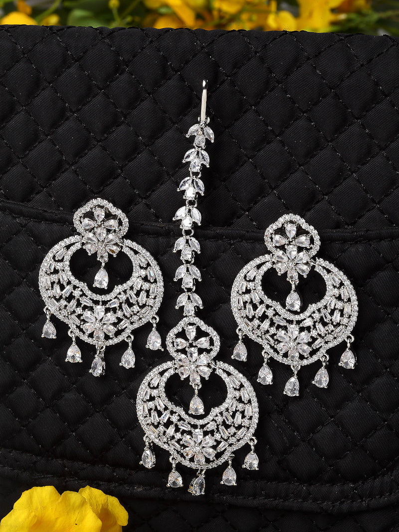 Silver American Diamond Earrings - Latest Earring Designs - Abdesigns –  Abdesignsjewellery