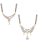 combo 2 Precious American Diamond Gold Plated Mangalsutra  set