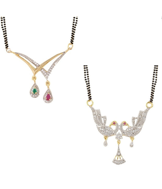 Combo of 2 Precious Collection of American Diamond Mangalsutra Set -