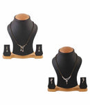 Combo American Diamond Gold Plated Mangalsutra  Pendant with Chain