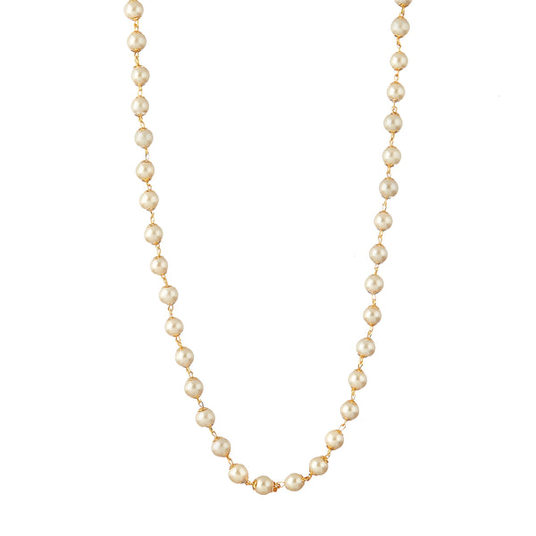 Chain 26 Inch Fine Gold Plated Finish Handmade Work Multi-Pearl Jewellery For Women Girls Men