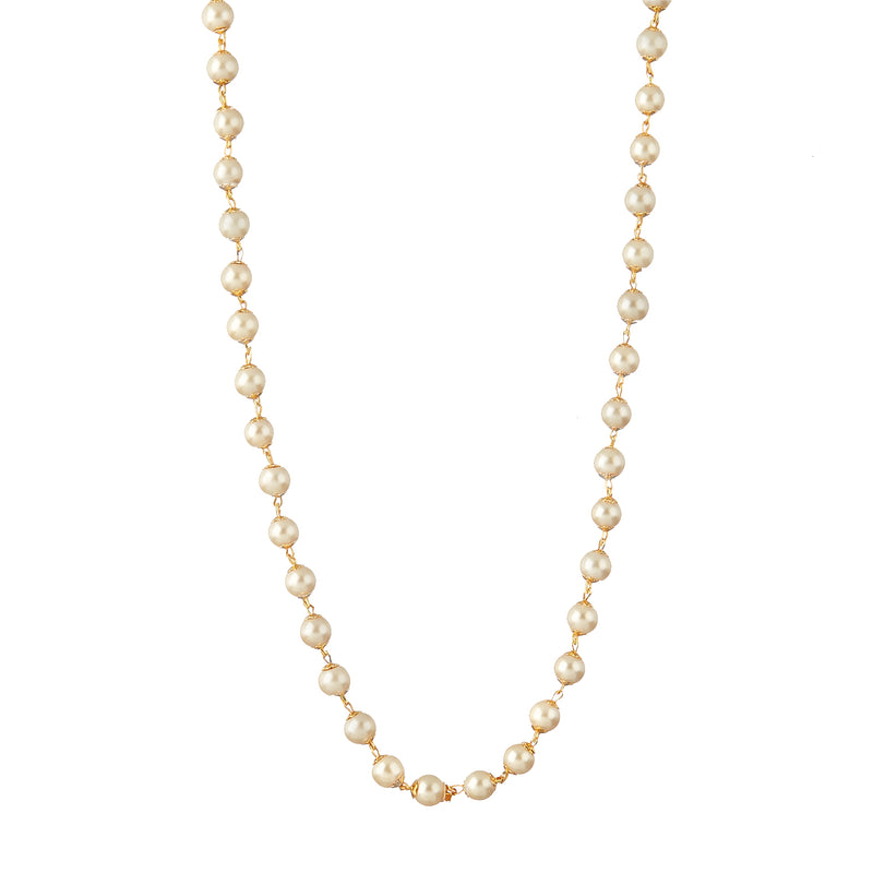 Chain 26 Inch Fine Gold Plated Finish Handmade Work Multi-Pearl Jewellery For Women Girls Men