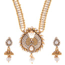 Traditional Gold Plated Long Necklace Set with Earring