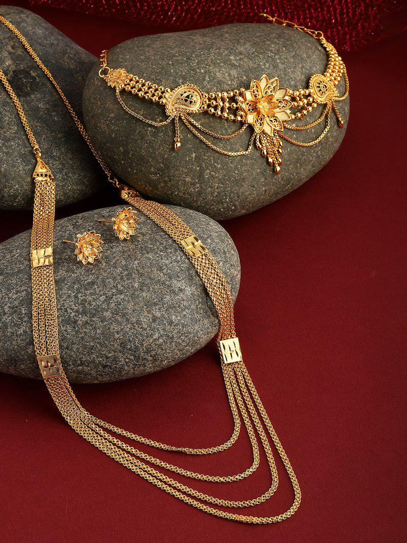 Gold- Plated Layered Jewellery Set Combo